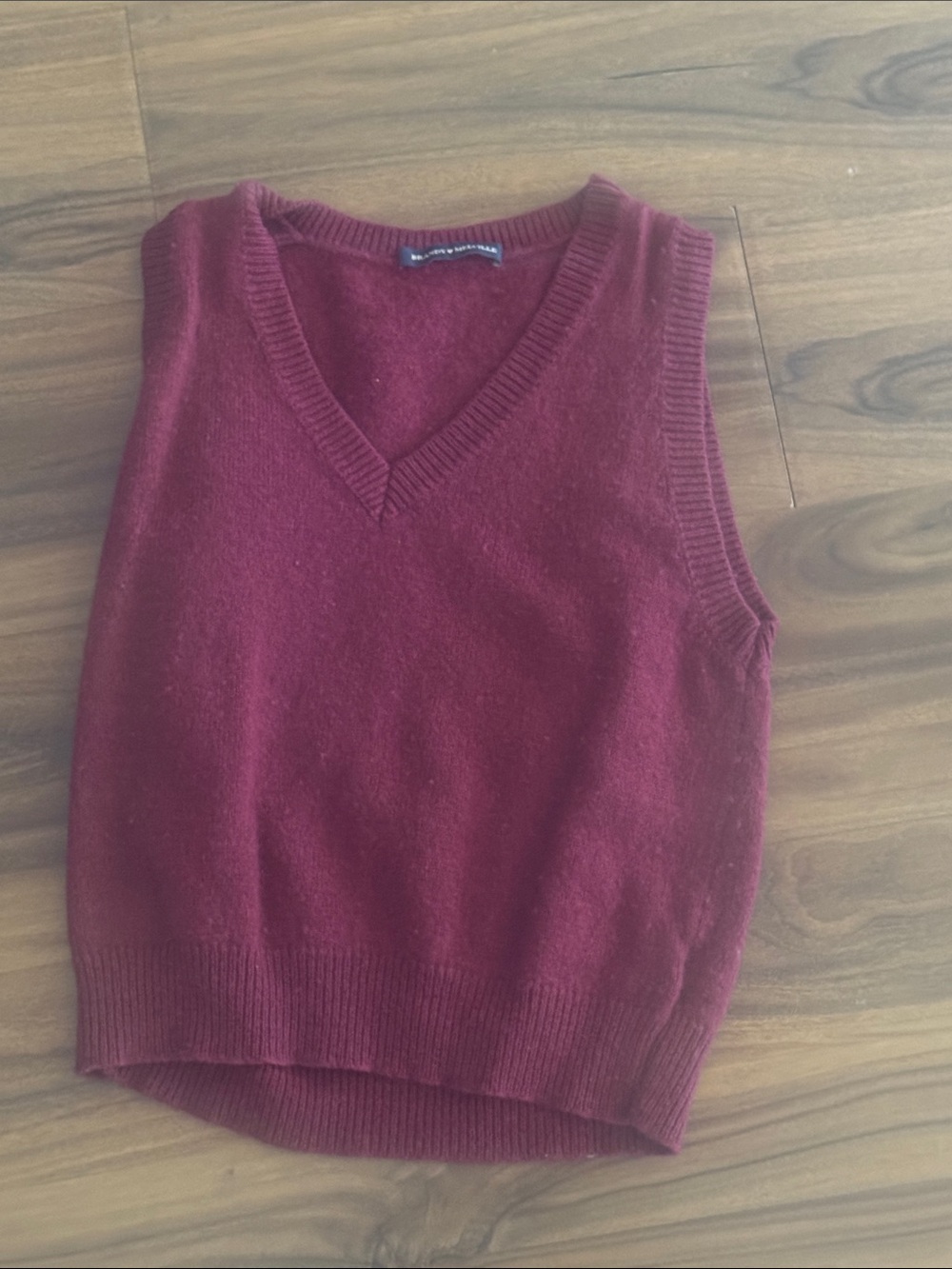 Brandy Melville Burgundy V-Neck Sweater Vest